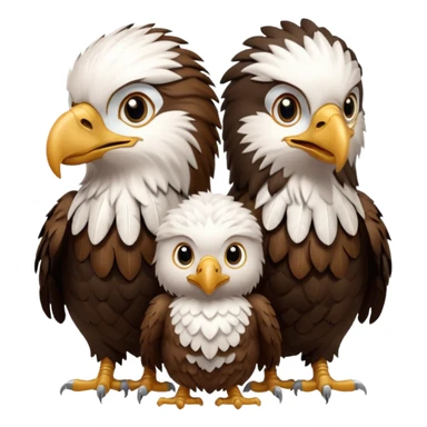 3 Bébés aigle avec des plumes d'indien sticker