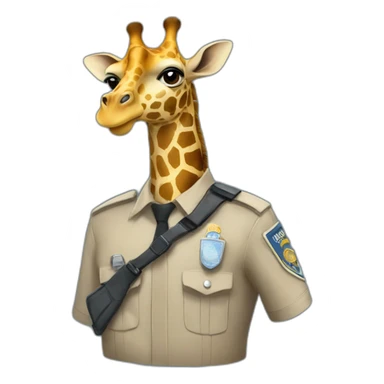 Giraffe Police suit sticker