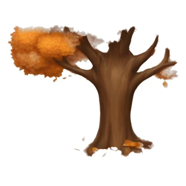 autumn tree with little leaves falling off of it sticker