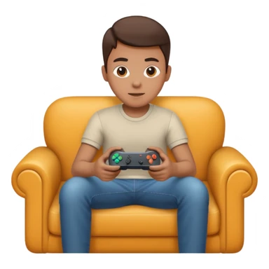 A person sitting on a couch playing video games  sticker