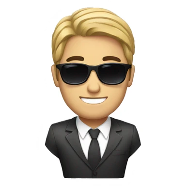handsome business man with black hair and sunglasses  sticker