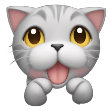 shy kitty covering face with paws sticker