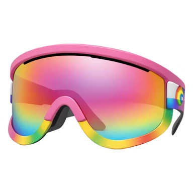 sporty pink shield visor sunglasses with extra thick frame with metallic accents, robust construction, substantial build, one-piece rainbow reflective lens sticker