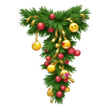 New Year's garland for a tree sticker