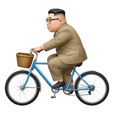 Kim Jong Un riding a bicycle from side view sticker