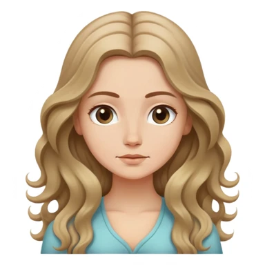 White girl  meditating long wavy dark blonde hair sticker