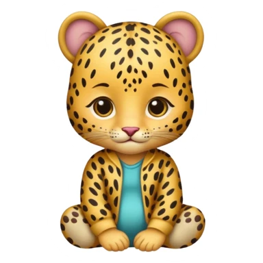 baby with leopard patterned clothes sticker