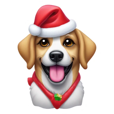 Lisa frank Christmas dog with Santa hat sticker