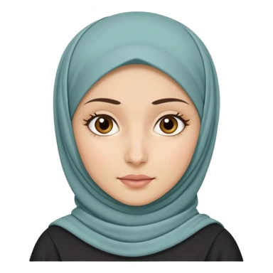hijabi woman with medium fair skin, neutral expression sticker