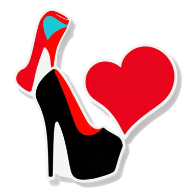Heart with high heels  sticker
