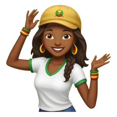 reggae femme   casquette danse  sticker