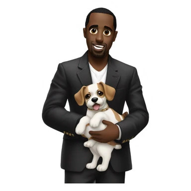 P diddy holding a dog sticker