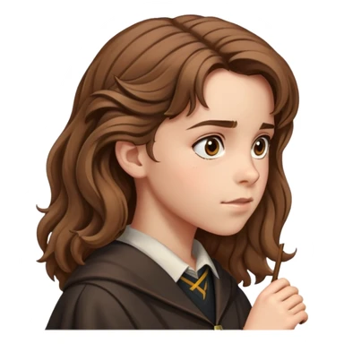Hermione Granger side profile view with bushy hair sticker