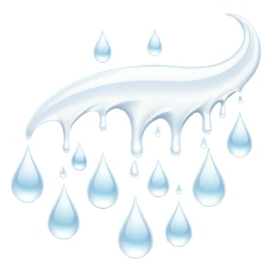 Multiple White liquid droplets with tails flying to the left sticker