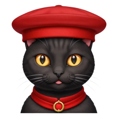 black suited old cat with red fes hat sticker