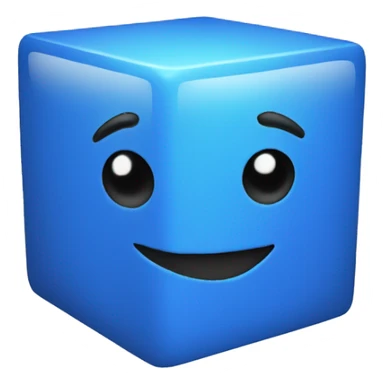 A blue cube with face sticker