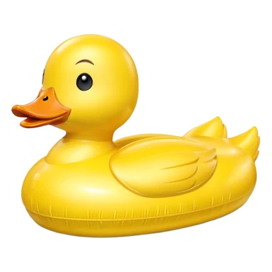 duck-shaped inflatable pool float floating on water, bright yellow rubber duck design, glossy plastic texture, gentle water ripples, summer pool vibe, 3D cartoon style, mobile game icon style, clean composition, no people, no text, no watermark

 sticker