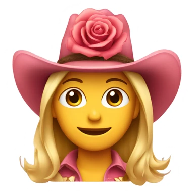 rose in a cowgirl hat  sticker