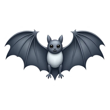 White large pointed bat wings sticker