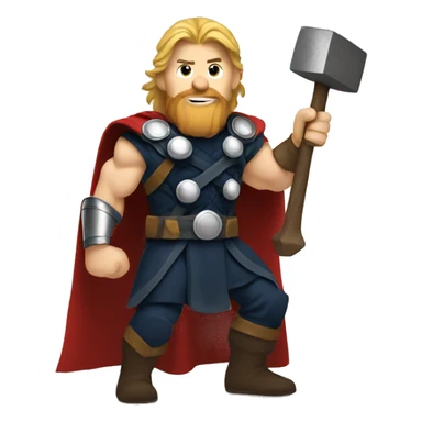 Thor holding a hammer sticker
