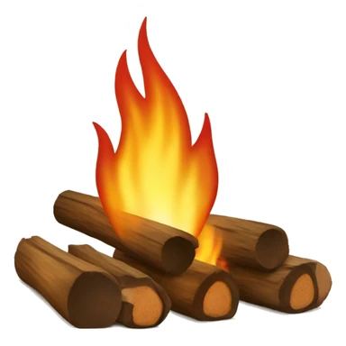 Camp fire with logs for seats sticker