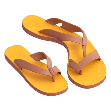 Thick sandal sole with minimal detail, 3D iPhone emoji style, matching the angle of the reference image, viewed from the bottom. sticker