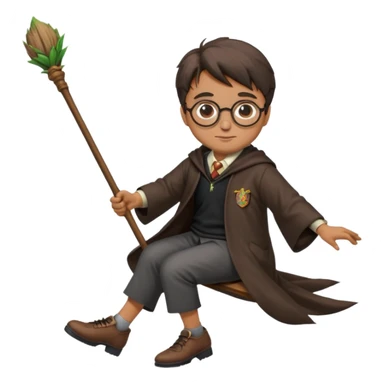 Harry potter flying on a broomstick sticker