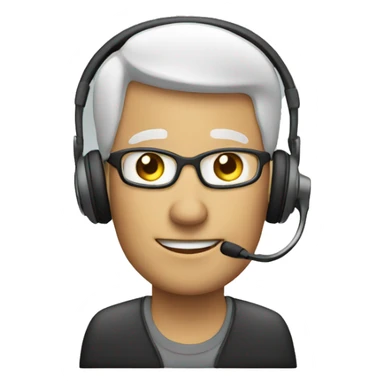 A man calling with a headset sticker