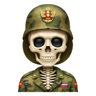 generate a realistic skeleton in Russian military camouflage sticker