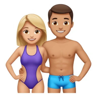 Girlfriend and boyfriend in swimsuit  sticker