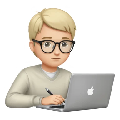 a student working in a laptop with batch code expert sticker