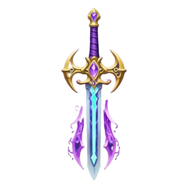 magical greatsword with a Eldritch purple powers in it sticker
