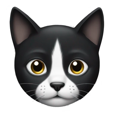 A black cat with a white spot on its nose, a white neck, and white paws. sticker