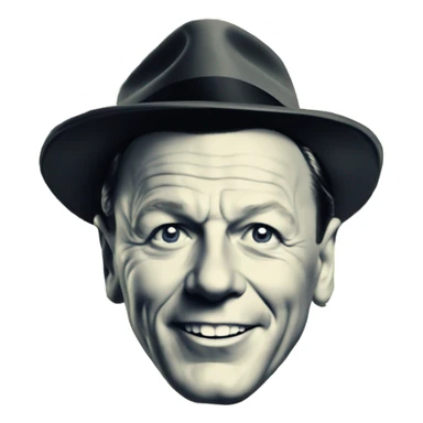 1960s sinatra with dollarsigns for eyeballs sticker