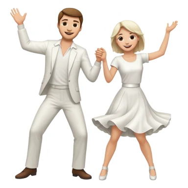 Man and woman dancing white sticker