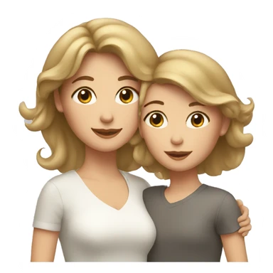 Mom with dark blond hair with 2 daughters sticker