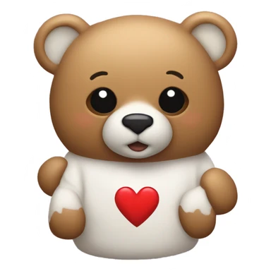 Osito con un corazón a lado  sticker