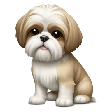 Beige color Shih tzu dog with sleeveless sweater sticker