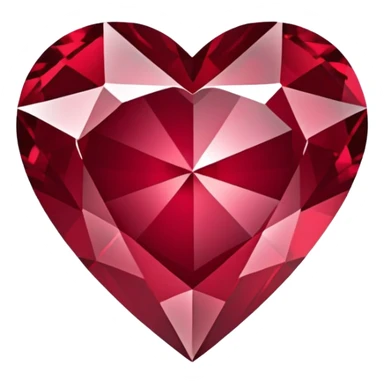 Burgundy heart-shaped diamond sticker
