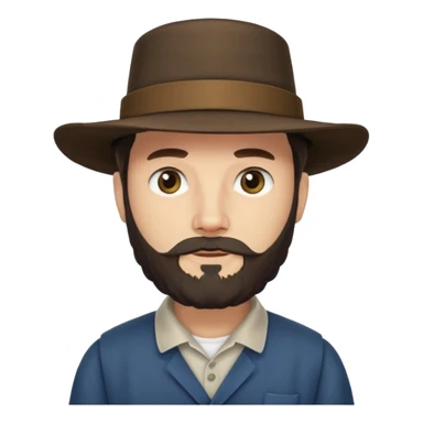 Amish man with beard and with no mustache sticker