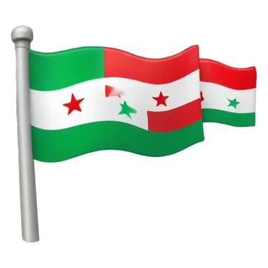 Green flag of syria with three red stars sticker