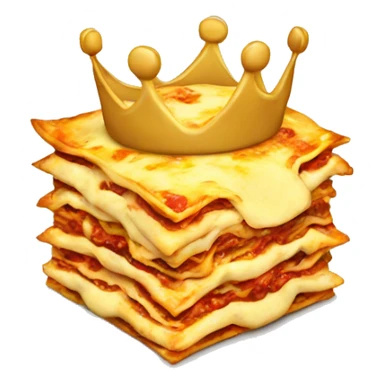 Lasagna with a crown  sticker
