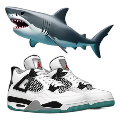 Shark with jordan 4 sticker
