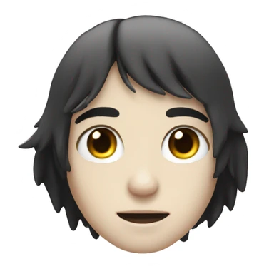 single eyelid white skin black hair boy sticker