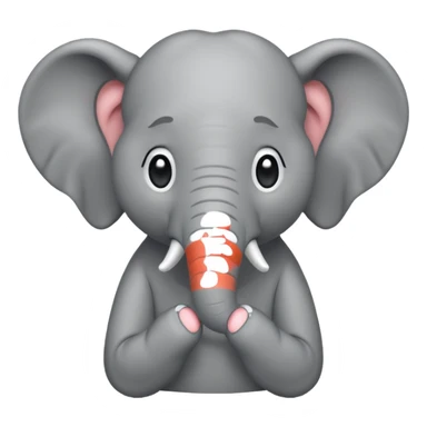 sweet elephant, hands in front, sad tears sticker