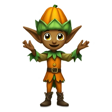 pumkin elf male casting a spell sticker