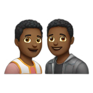 Couple black gay sticker