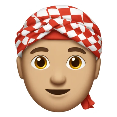 Make a man wearing a checkered red and white turban sticker