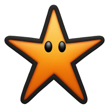 jumping star half black, half orange burnt sticker