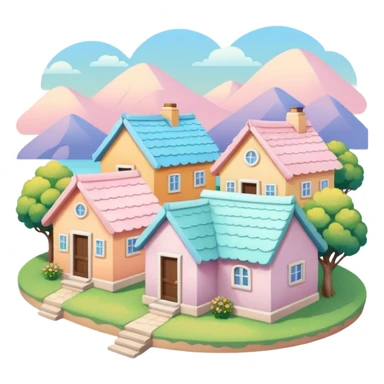 Pastel Roof Cottages sticker